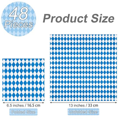 48 Pieces Oktoberfest Paper Napkins Disposable Oktoberfest Party Napkins Oktoberfest Cocktail Dinner Napkin Set 13" x 13" Unfolded Oktoberfest Tableware Napkins for Oktoberfest Party Supplies (48 Count)