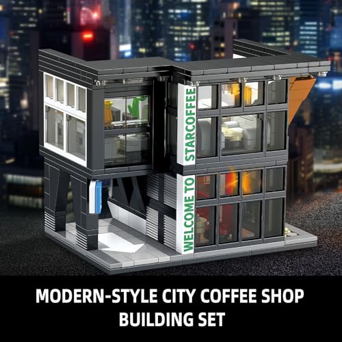 City Coffee House Architecture Building Set with Light (581 Count)