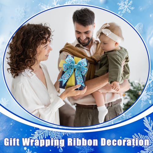 12 Rolls 60 Yard Hanukkah Wired Ribbon for Wreath Craft Bow (12 Count)