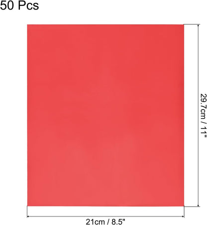 MECCANIXITY 50 Pack Toner Reactive Foil ,Deco Foil Transfer Sheets 8.5"x11" A4 Hot Foil Paper for Laser Printer Scrapbooking Heat Transfer DIY Craft,Red