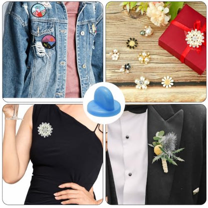 400pcs PVC Rubber Butterfly Clutch Pins Tie Tacks Blank for Uniform Badges Backing Holder Clasp Lapel Enamel Pins (400 Count)
