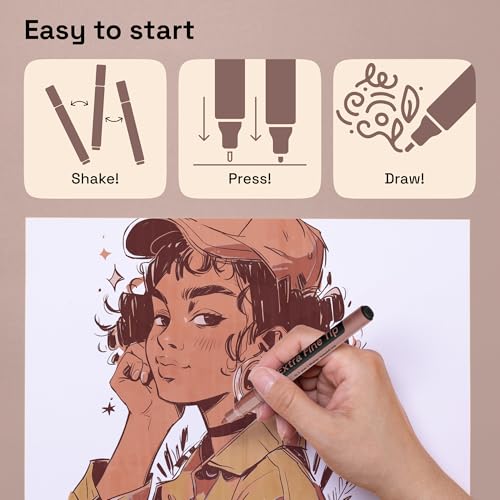 12 Skin Tones Paint Pens for Glass Marking (12 Count)