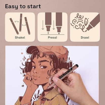 12 Skin Tones Paint Pens for Glass Marking (12 Count)
