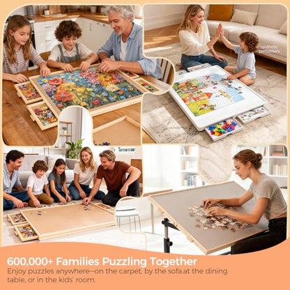 2000 Piece Rotating Puzzle Board with 4 Drawers and Cover (2000 Count)