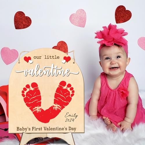 DIY Baby's First Valentine's Day Footprint Signs