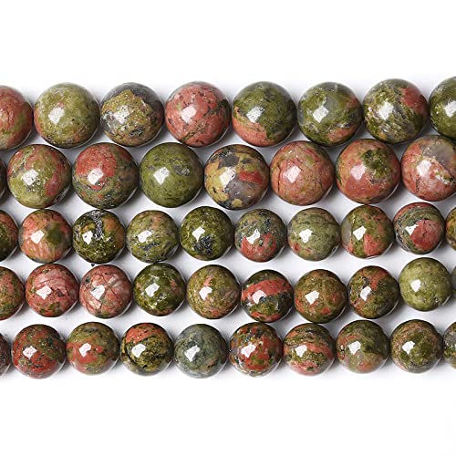 90pcs 4mm Natural Unakite Gemstone Beads Round Loose Beads for Jewelry Making DIY Bracelet Necklace