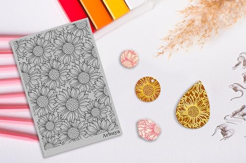 Polymer Clay Sunflower Texture Sheets for Earring Jewelry Making