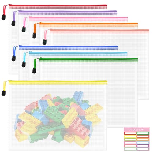 9pcs A4 Mesh Zipper Pouch Bags (9 Count)
