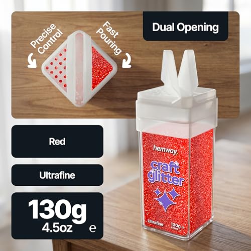 Craft Glitter Shaker Red 130g Ultrafine (4.5 Ounce)