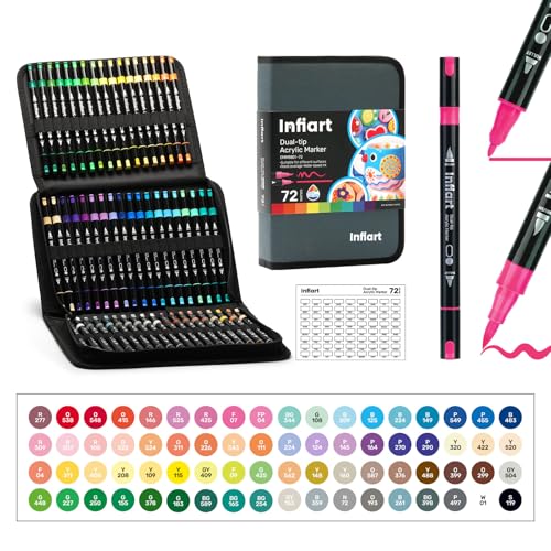 Dual Tip Acrylic Paint Markers (72 Count)