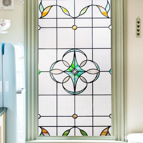 3D Stained Glass Window Privacy Film Decorative Non