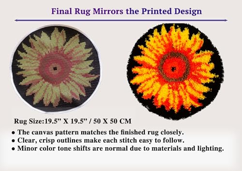 Sunflower Latch Hook Rug Kit for Adults