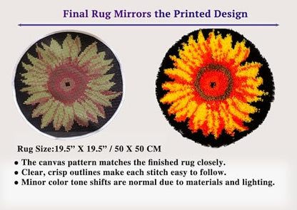 Sunflower Latch Hook Rug Kit for Adults