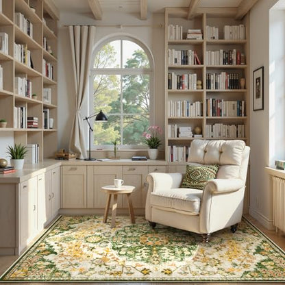 Reine Bohemian Floral Medallion Area Rug