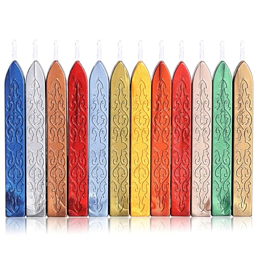 12Pcs Sealing Wax Sticks for Wax Seal Stamp (12 Count)