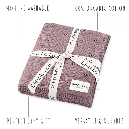 100% Luxury Organic Cotton Pointelle Knit Baby Quilt Blanket
