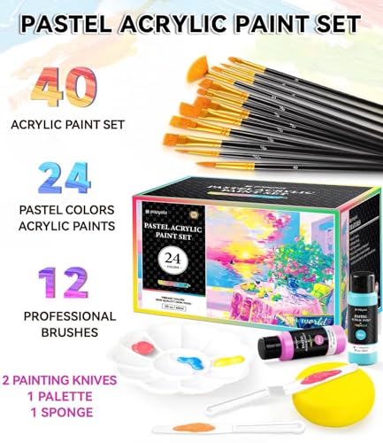 40 PCS Pastel Acrylic Paint Set