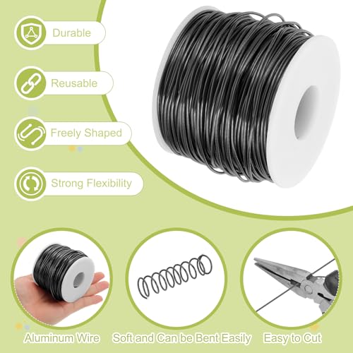 15 Gauge Anodized Aluminum Craft Wire Bendable Bonsai Training Wire 223 Feet 1.5mm for Sculpting Crafts Wreath Floral Beading Jewelry Making