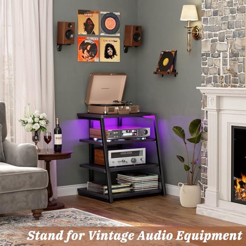 4 Tier AV Media Stand with Power Strips