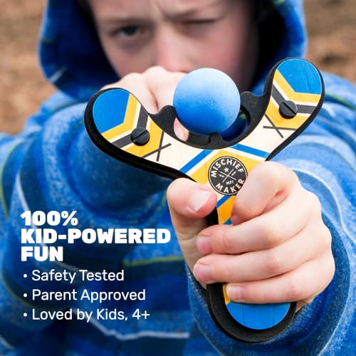 Mischief Maker® Wooden Slingshot for Kids with Soft Foam Balls (4 Count)