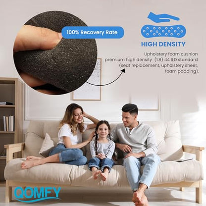 6" Height x 18" Width x 42" Length Charcoal Upholstery Foam Sheet