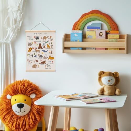 Cute Animal Number Chart Alphabet Poster Hanger