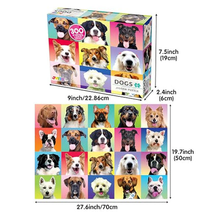 300 pcs Multicolor Dog Puzzles (300 Count)