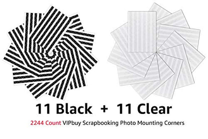 2244 Count Photo Mounting Corner Stickers Self Adhesive for Scrapbooking Photo Album Diary DIY Craft