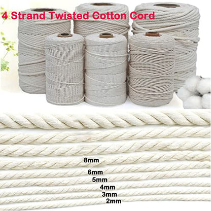 Macrame Cotton Cord 6mm x 109Yards (327 Foot)