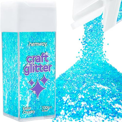 Craft Glitter Shaker Baby Blue Iridescent 130g Extra Chunky (4.6 Ounce)