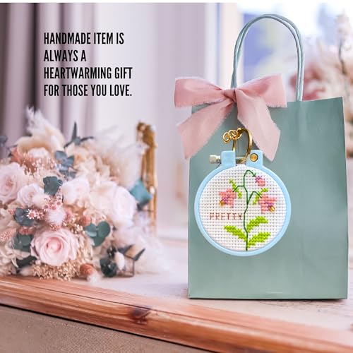 Stamped Embroidery Kit Cross Stitch Luggage Tag Kit Needlepoint Project