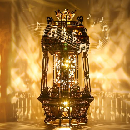 LED 3D Wood Puzzle Poker World Projector Lamp