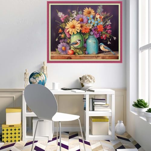Cross Stitch Stamped Full Embroidery Kits DIY 11CT Cotton Thread Printed DIY Needlepoint Kits Craft Needlework Set Cross