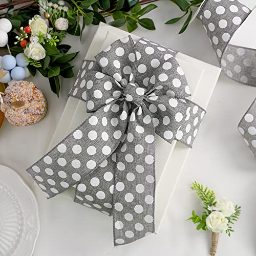 Polka Dots Burlap Ribbon (30 Foot)
