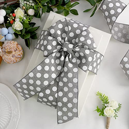 Polka Dots Burlap Ribbon (30 Foot)