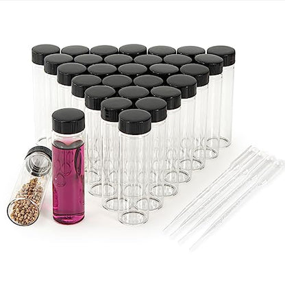 40ml Clear Small Glass Vials 30pcs with Screw Caps (30 Count)