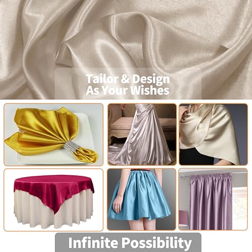 Beige Satin Fabric