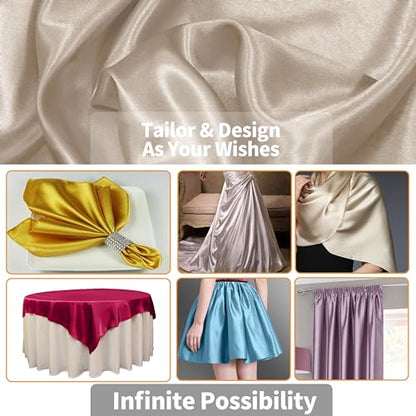Beige Satin Fabric