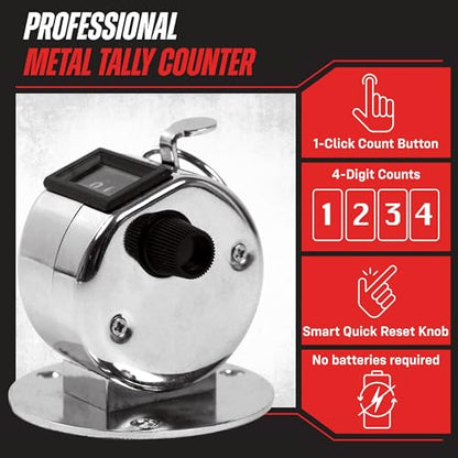 Handheld or Mountable Clicker Counter with Easy Thumb Tally Button