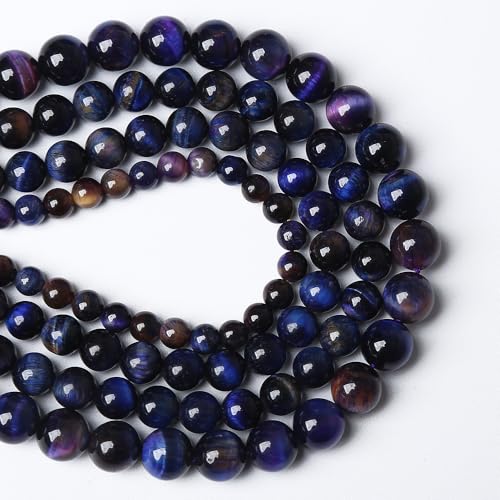 72PCS 10mm AAA Natural Tiger Eye Stone Beads Gemstone Round Spacer Loose Beads for Jewelry Making DIY Bracelet
