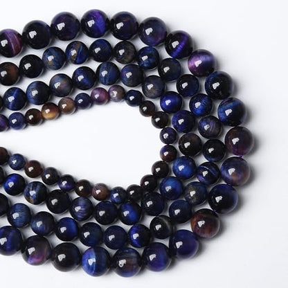 72PCS 10mm AAA Natural Tiger Eye Stone Beads Gemstone Round Spacer Loose Beads for Jewelry Making DIY Bracelet