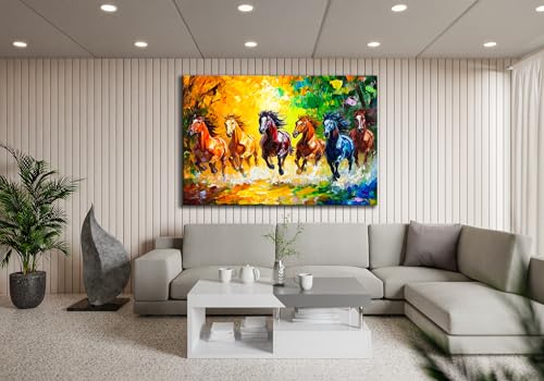 Horse Glass Wall Art Oil Painting for Living Room