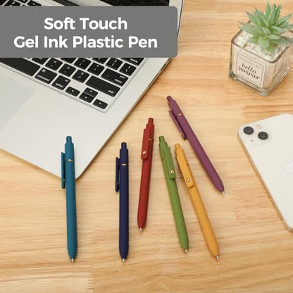 Gel Pens Set 12 Pcs 0.5mm Retractable Quick Dry Black Ink Pens (12 Count)