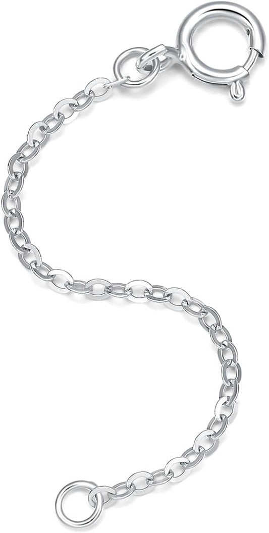 ZHOU LIU FU 18K/750 Real White Gold Extender for Necklace Bracelet Anklet Extenders for Jewelry Gold Extension for Women Men Durable Adjustable Chain Accessories 1.77Inch/4.5cm KG216431
