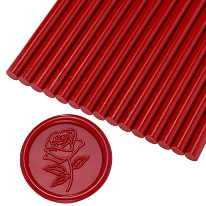 15Pcs Dark Red Glue Gun Sealing Wax Sticks for Wax Seal Stamp (15 Count)