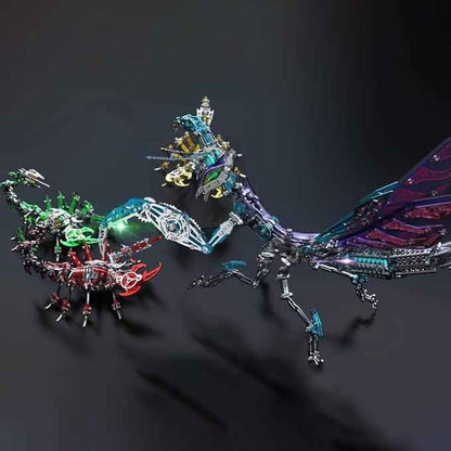 Metalkitor 3D Metal Puzzles for Adults, Giant Mantis Model Kit - Steampunk DIY Ornament - Assembly Jigsaw Crafts Brain Teaser - Perfect Room Decor and Gift Choice(1200+PCS, Purple)