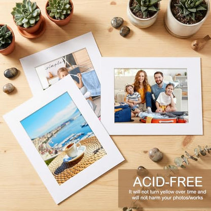 15 Pack White Picture Mats 8.5x11 for 6x8 Photos