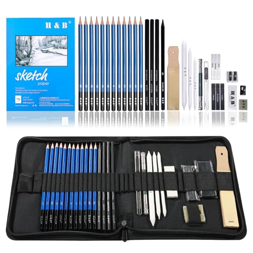 33 Pieces Drawing Pencils Set