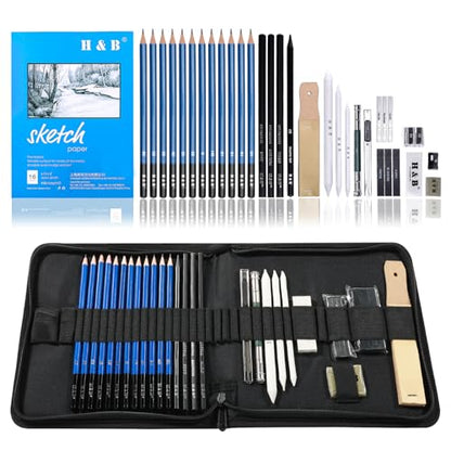 33 Pieces Drawing Pencils Set