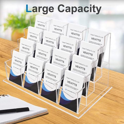 Clear Vertical Business Card Holder for Desk
